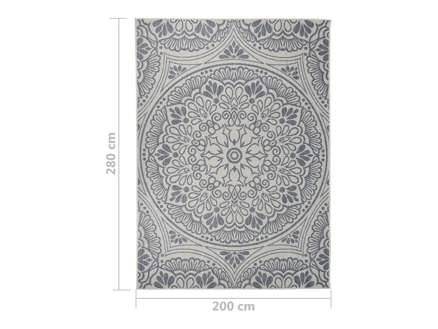 Alfombra de exterior de tejido plano 200x280 cm Estampado azul