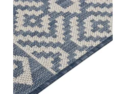 Alfombra de exterior de tejido plano 160x230 cm Rayas azules