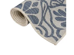 Alfombra de exterior de tejido plano 120x170 cm estampado azul