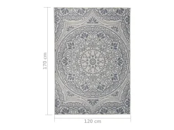 Alfombra de exterior de tejido plano 120x170 cm estampado azul