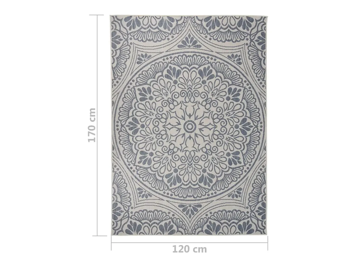 Alfombra de exterior de tejido plano 120x170 cm estampado azul