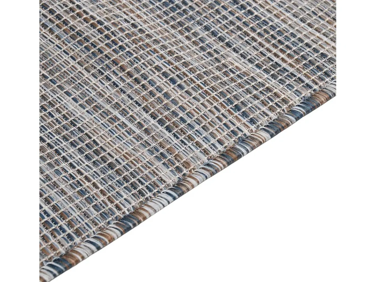 Alfombra de exterior de tejido plano 160x230 cm Marrón y azul