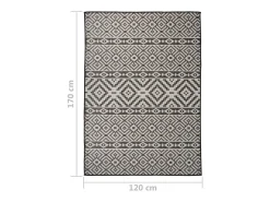 Alfombra de exterior de tejido plano 120x170 cm Rayas negras