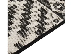 Alfombra de exterior de tejido plano 140x200 cm Rayas negras