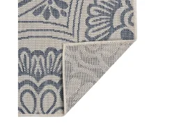 Alfombra de exterior de tejido plano 80x150 cm estampado azul