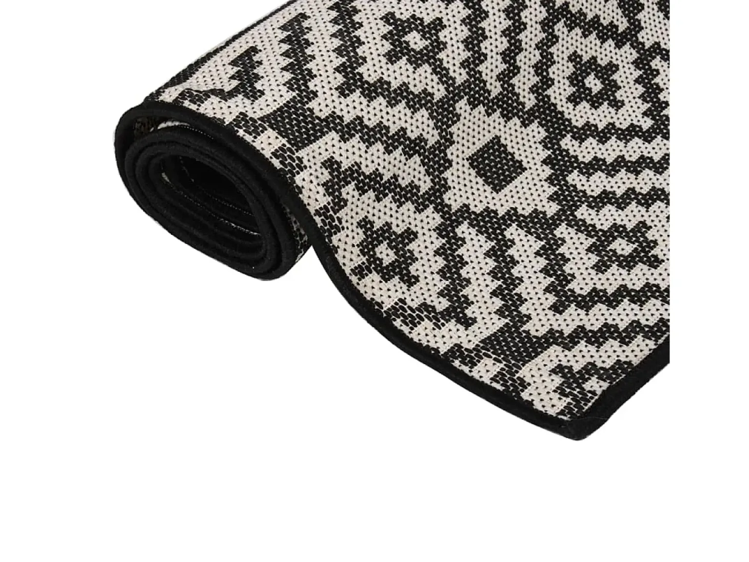 Alfombra de exterior de tejido plano 80x250 cm Rayas negras