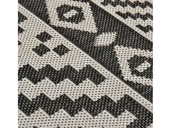 Alfombra de exterior de tejido plano 80x250 cm Rayas negras