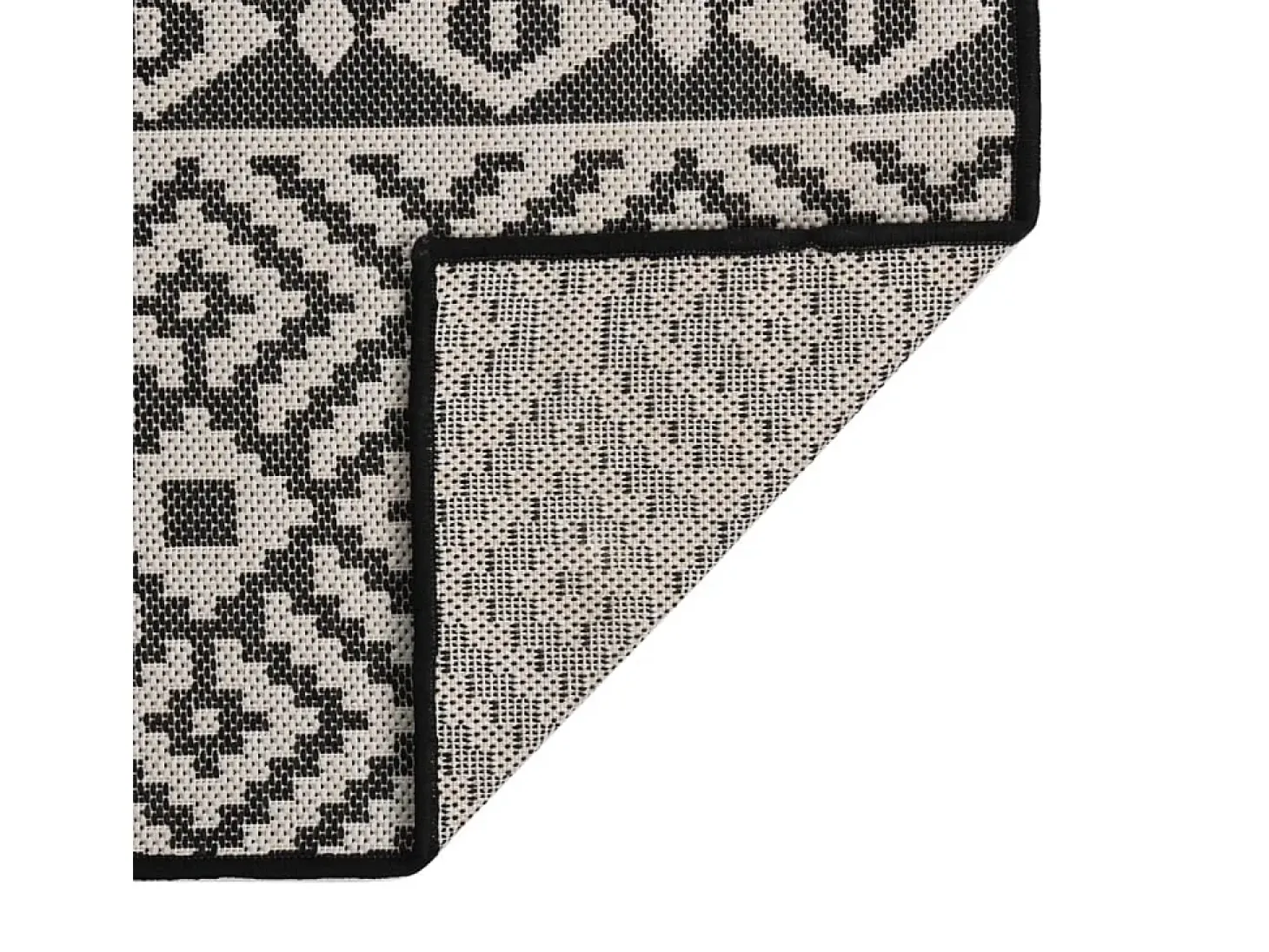 Alfombra de exterior de tejido plano 80x250 cm Rayas negras