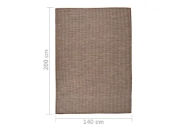 Alfombra de exterior de tejido plano 140x200 cm Marrón