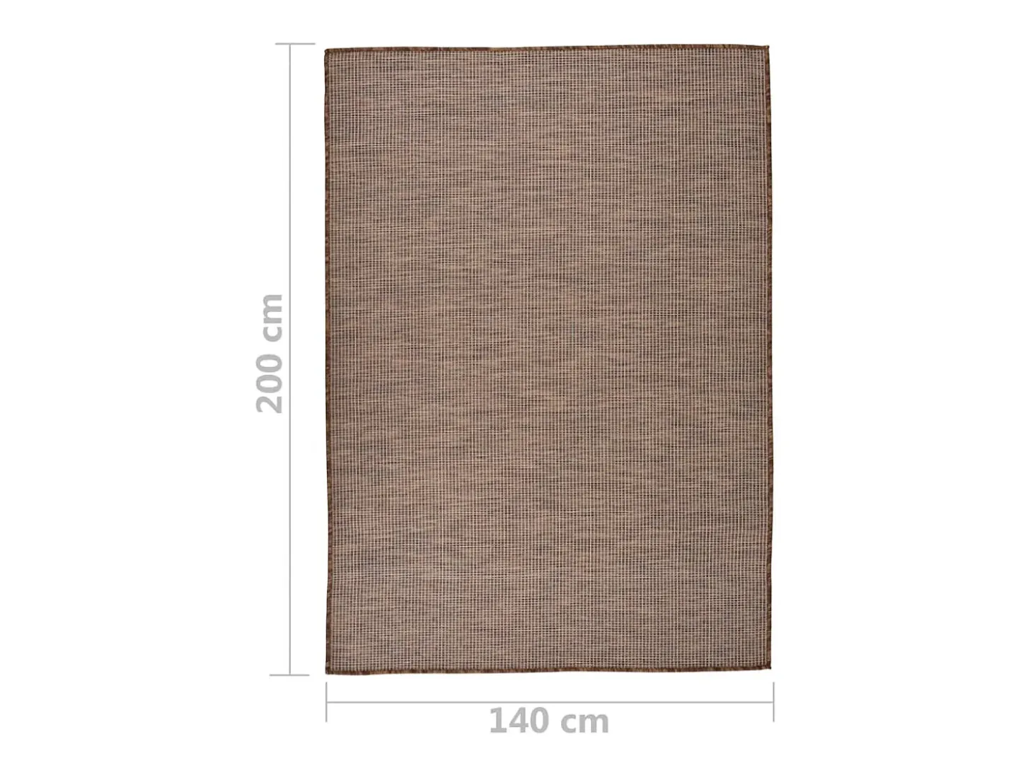 Alfombra de exterior de tejido plano 140x200 cm Marrón