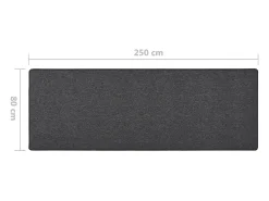 Alfombra de pasillo antracita 80x250 cm