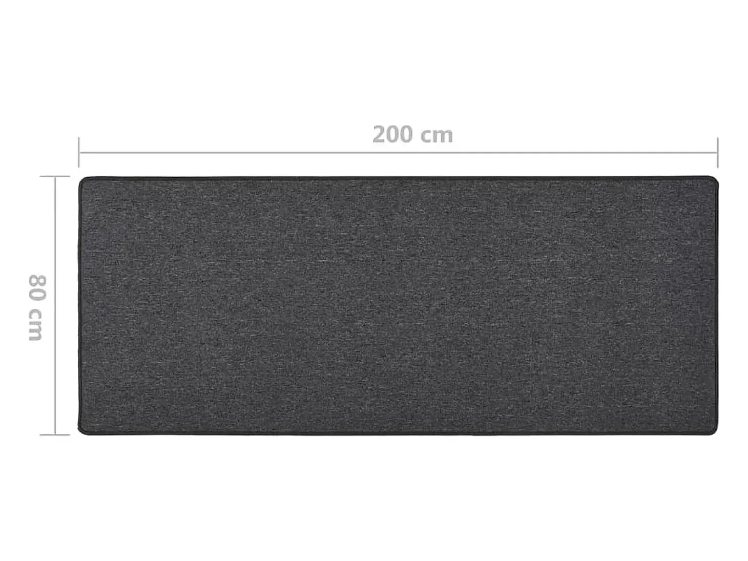 Alfombra de pasillo antracita 80x200 cm