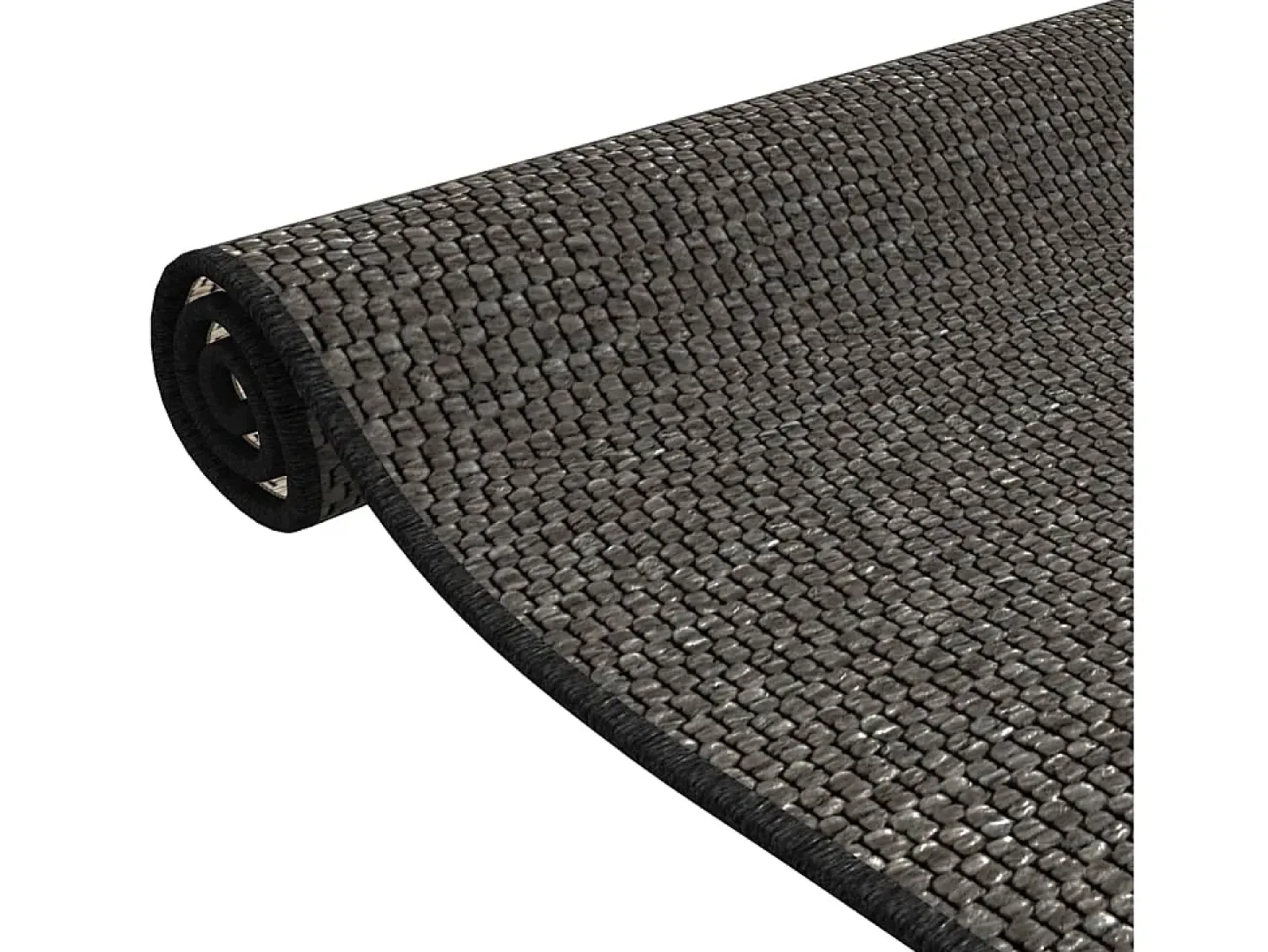 Alfombra de pasillo con aspecto de sisal color antracita 80x150 cm