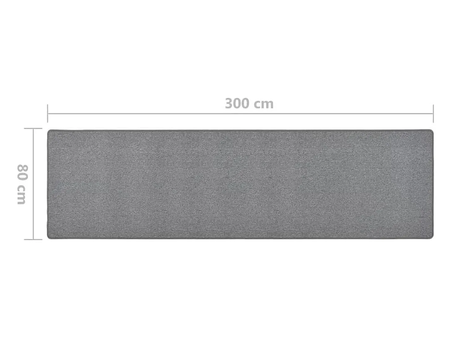 Alfombra de pasillo gris oscuro 80x300 cm