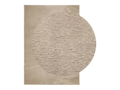 Alfombra de pelo corto HUARTE suave y lavable, color arena, 140x200 cm