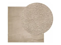 Alfombra de pelo corto HUARTE suave y lavable, color arena, 120x120 cm