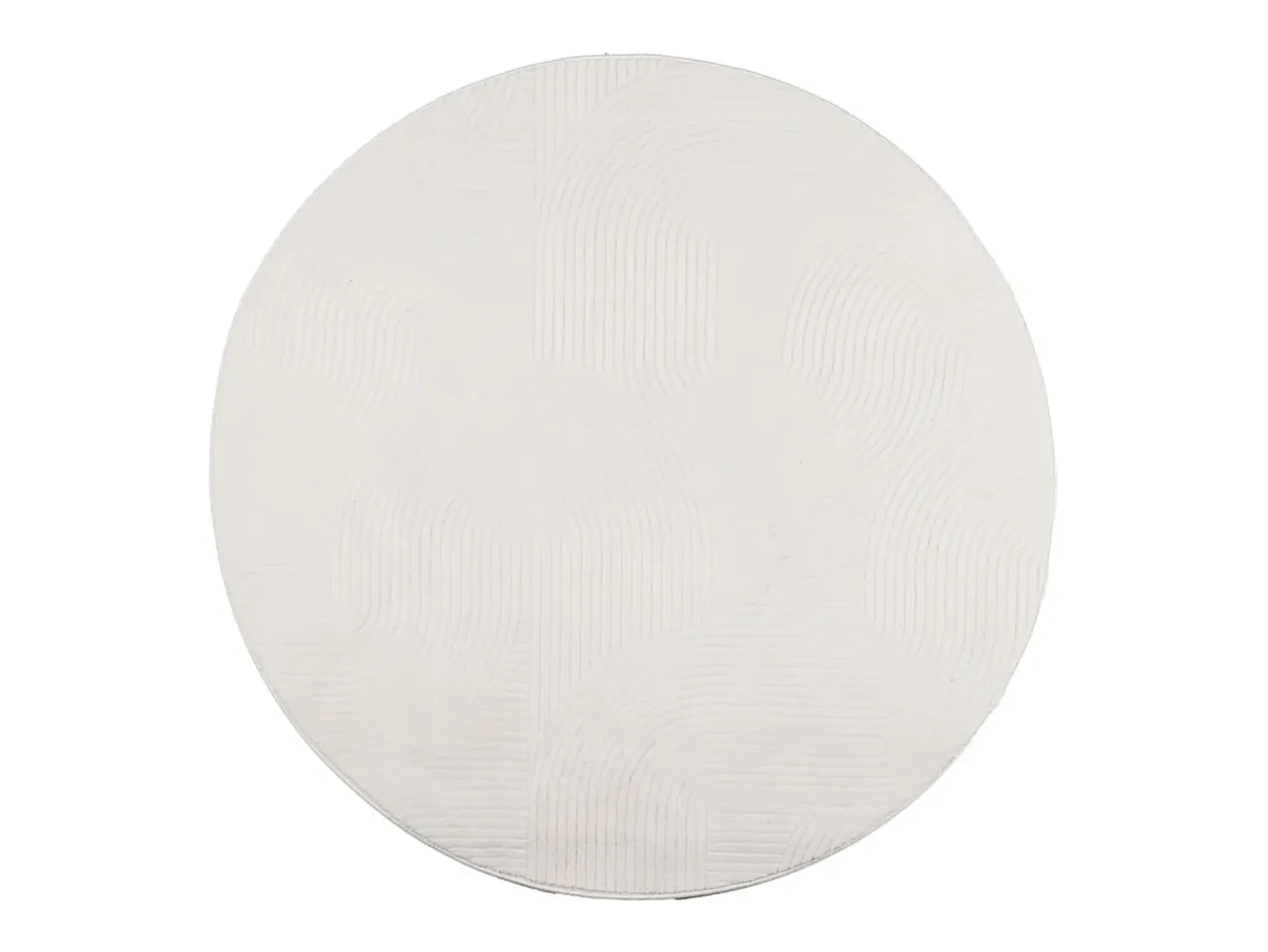 Alfombra de pelo corto IZA, estilo escandinavo, color crema, Ø 100 cm