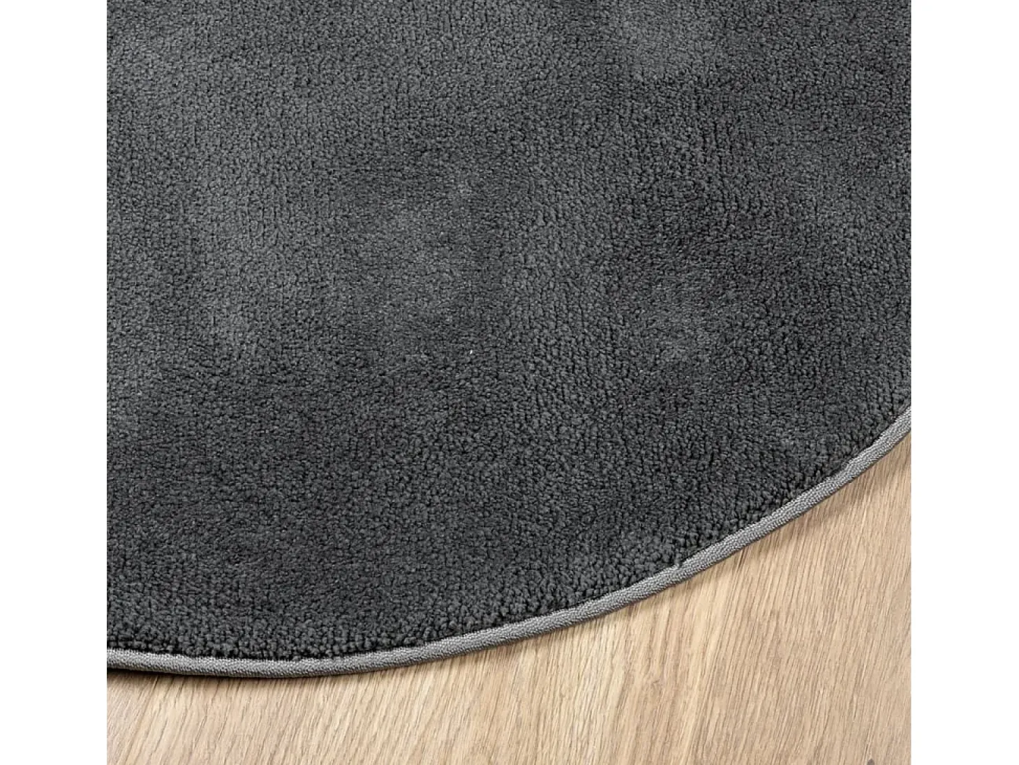 Alfombra de pelo corto OVIEDO en antracita Ø 160 cm