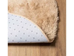 Alfombra de pelo largo beige NAVARRA 160x160 cm poliéster