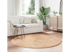 Alfombra de pelo largo beige NAVARRA 160x160 cm poliéster