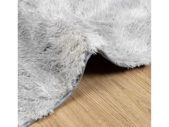 Alfombra de pelo largo gris plata NAVARRA 80x150 cm