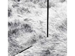 Alfombra de pelo largo gris plata NAVARRA 80x150 cm