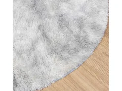 Alfombra de pelo largo gris plata NAVARRA 120x120 cm