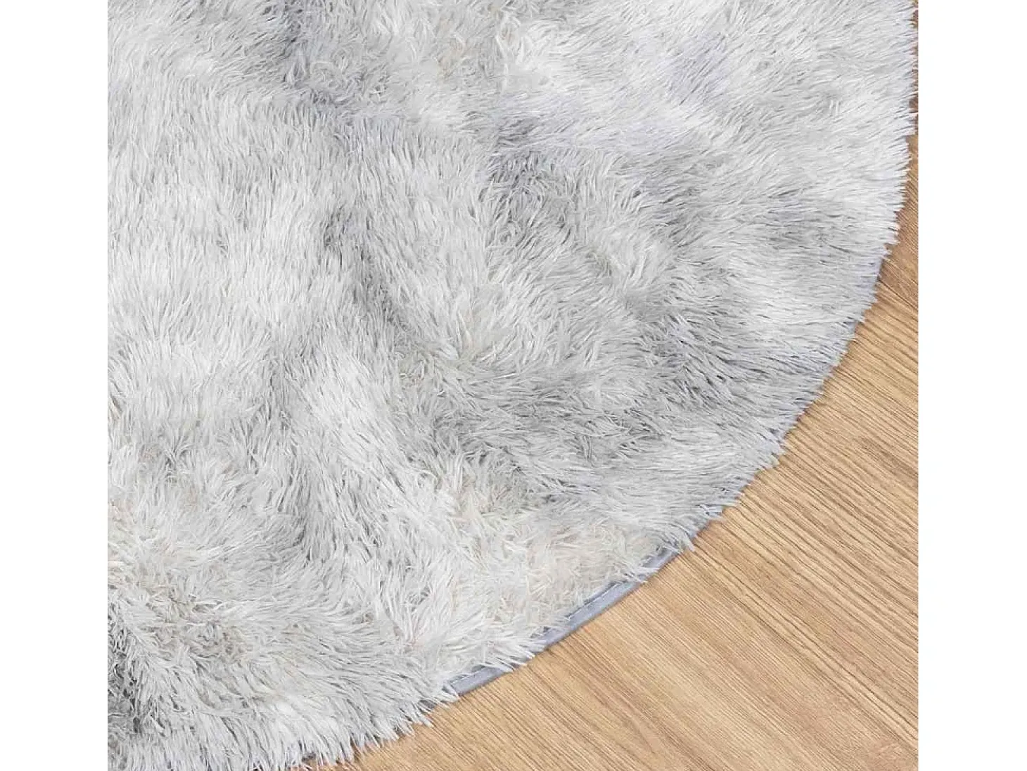 Alfombra de pelo largo gris plata NAVARRA 120x120 cm
