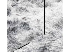 Alfombra de pelo largo gris plata NAVARRA 120x120 cm