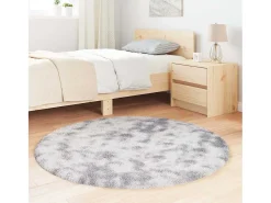 Alfombra de pelo largo gris plata NAVARRA 120x120 cm