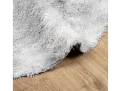 Alfombra de pelo largo gris plata NAVARRA 120x120 cm