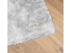Alfombra de pelo largo gris plata NAVARRA 120x120 cm