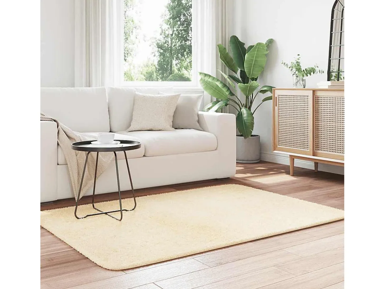 Alfombra de pelo largo NAVARRA crema 120x170 cm poliéster