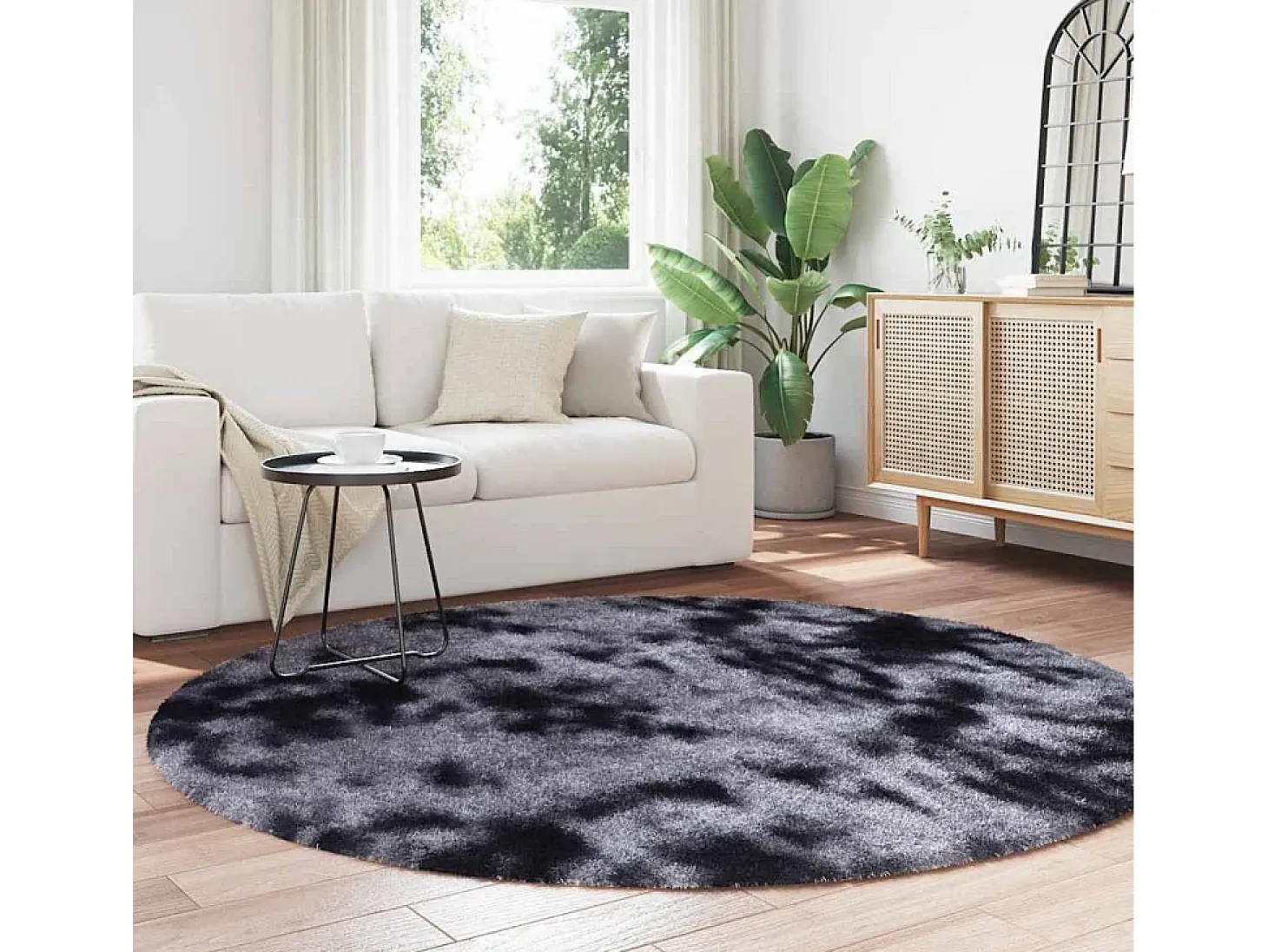 Alfombra de pelo largo NAVARRA gris oscuro 200x200 cm
