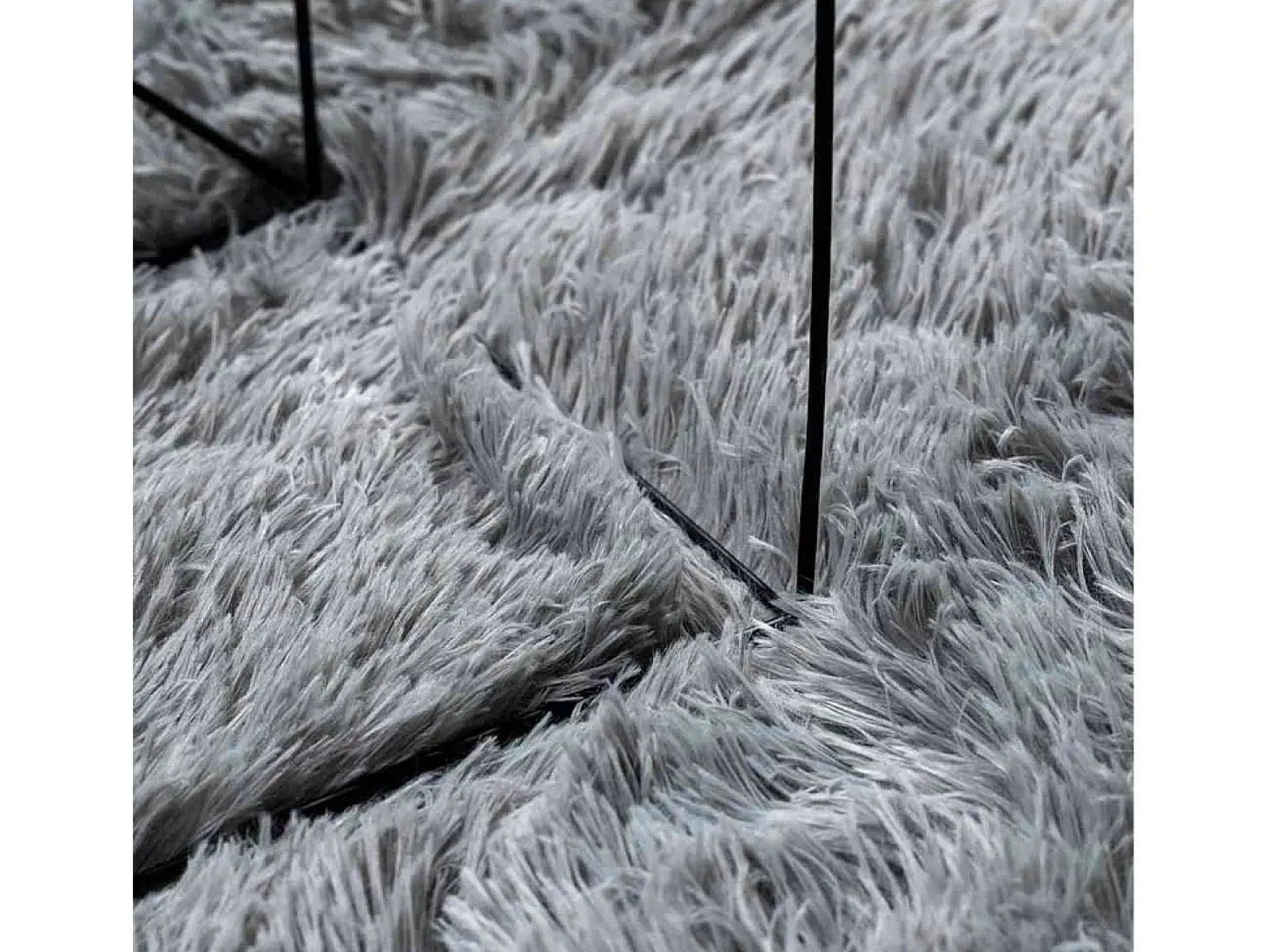 Alfombra de pelo largo NAVARRA gris claro 160x160 cm
