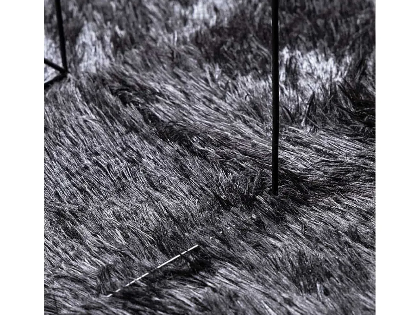 Alfombra de pelo largo NAVARRA gris oscuro 120x120 cm