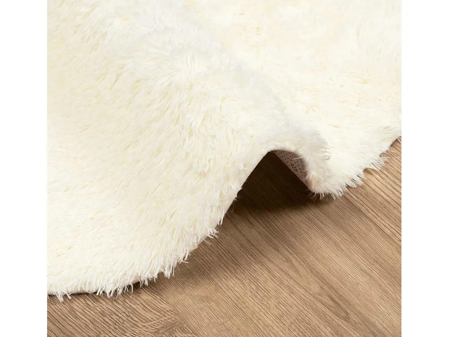 Alfombra de pelo largo NAVARRA color crema 240x240 cm poliéster