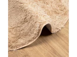 Alfombra de pelo largo NAVARRA beige 100x100 cm poliéster