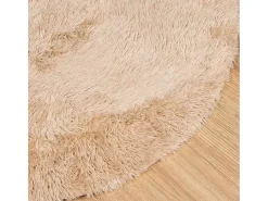 Alfombra de pelo largo NAVARRA beige 100x100 cm poliéster