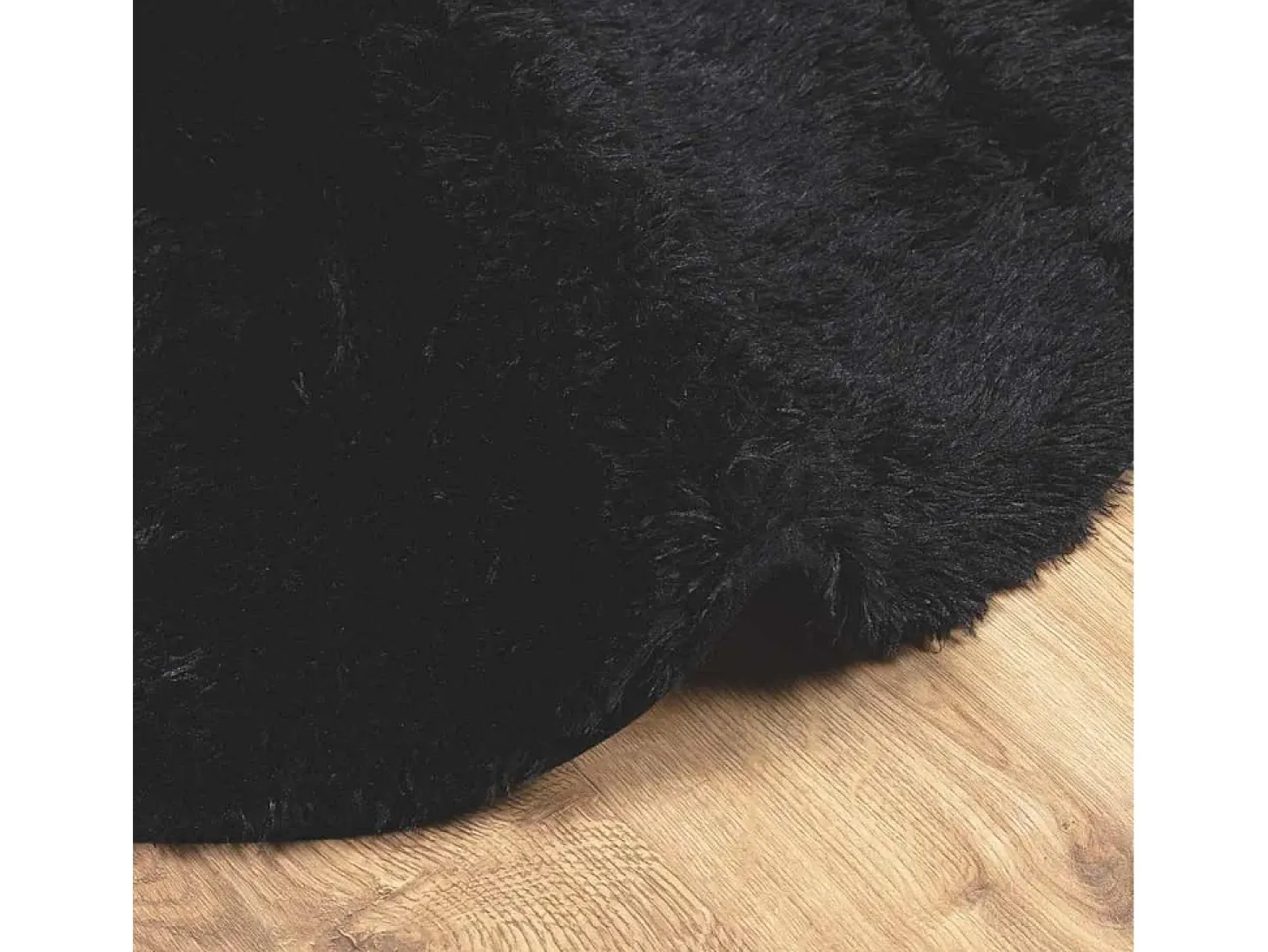 Alfombra de pelo largo negra NAVARRA 160x160 cm poliéster
