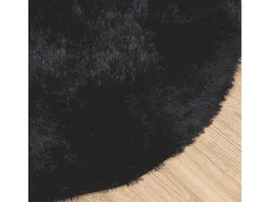 Alfombra de pelo largo negra NAVARRA 160x160 cm poliéster