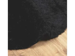 Alfombra de pelo largo negra NAVARRA 240x240 cm poliéster