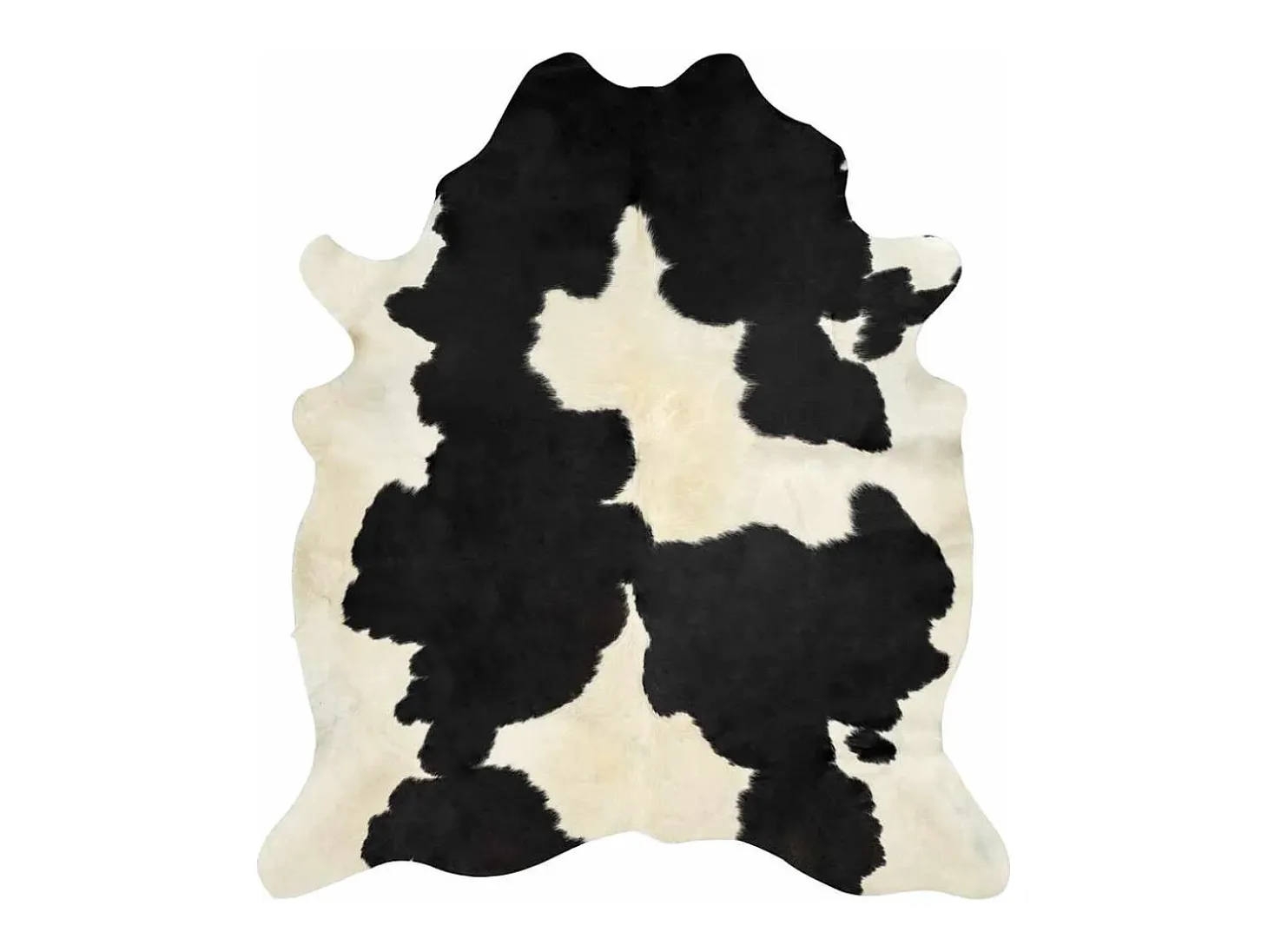 Alfombra de piel de vaca auténtica en blanco y negro 180x220 cm