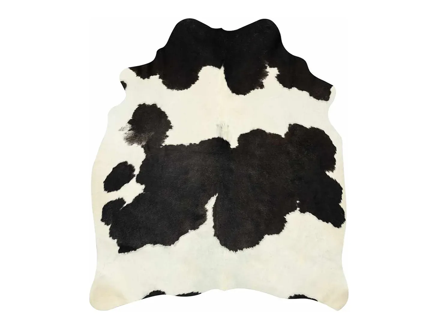 Alfombra de piel de vaca auténtica en blanco y negro 180x220 cm