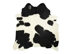 Alfombra de piel de vaca auténtica en blanco y negro 180x220 cm