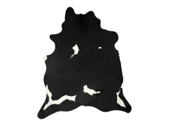 Alfombra de piel de vaca auténtica en blanco y negro 180x220 cm