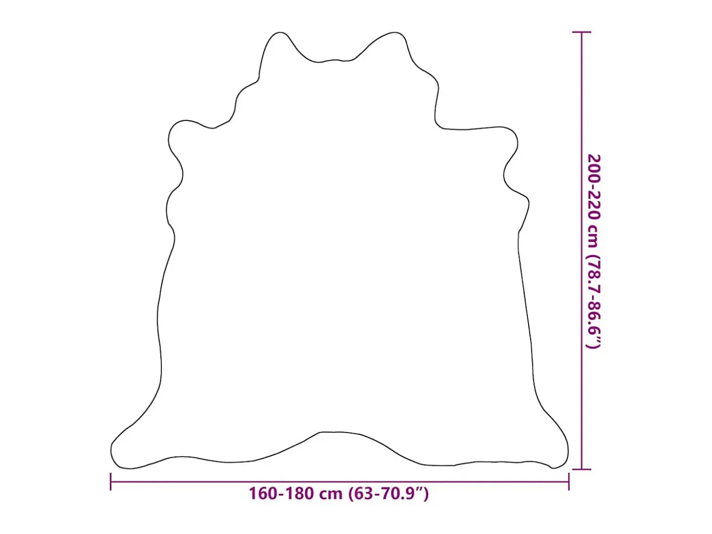 Alfombra de piel de vaca auténtica beige 180x220 cm