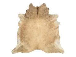 Alfombra de piel de vaca auténtica beige 180x220 cm