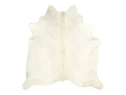 Alfombra de piel de vaca auténtica beige 180x220 cm