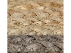 Alfombra de yute hecha a mano con borde gris 150 cm